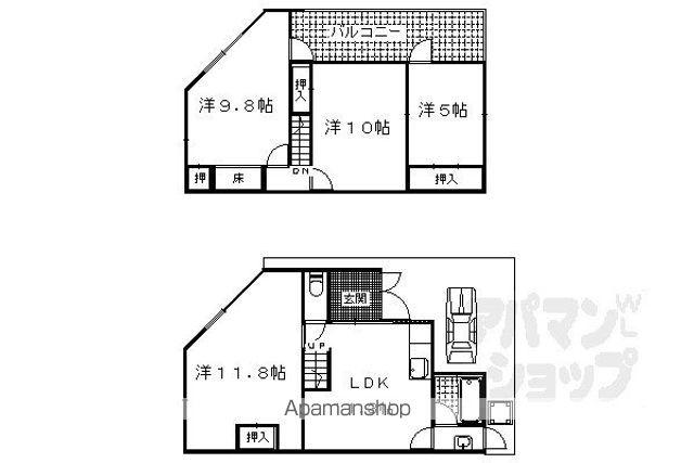 京都市東西線 東野駅(京都) 徒歩13分 2階建 築51年(4LDK)の間取り写真