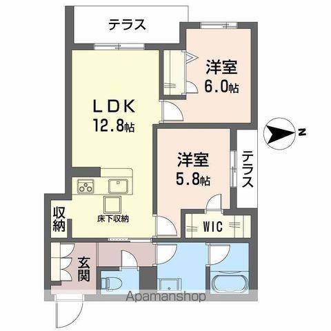 スプランドーレ新金岡(2LDK/1階)の間取り写真
