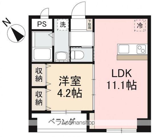 アルト栗林公園(1LDK/4階)の間取り写真
