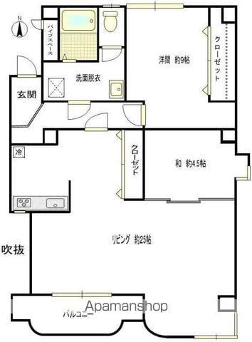 グランメゾン山撝(2LDK/1階)の間取り写真