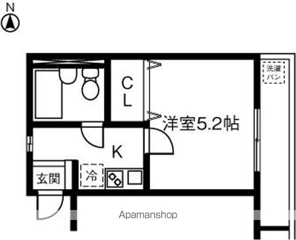 プレジール小本(1K/3階)の間取り写真