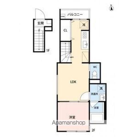 WOOD CREST 天沼 RESIDENCE(1LDK/2階)の間取り写真