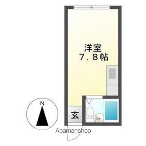 プティット日野初回保証料0・鍵交換費0・AD3ヶ月(ワンルーム/2階)の間取り写真