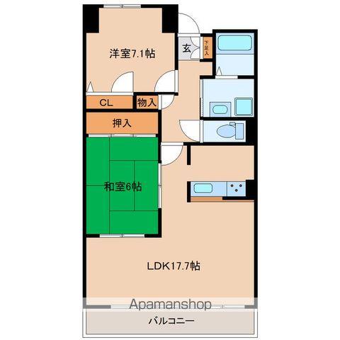 グラスランド21(2LDK/4階)の間取り写真