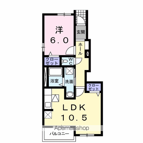 エーデルハイムⅡ(1LDK/1階)の間取り写真