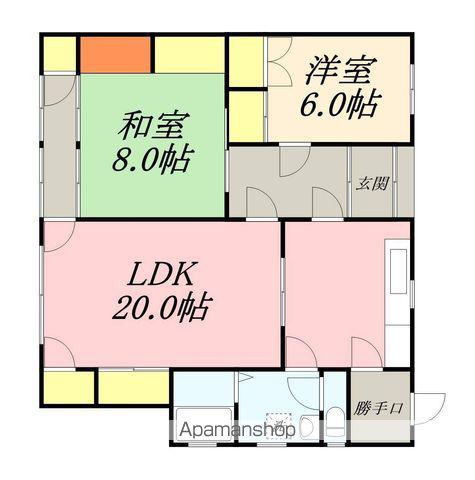 函館本線 小樽駅 徒歩40分 2階建 築58年(4LDK)の間取り写真