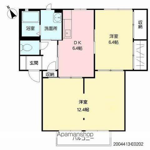 サクラージュ E棟(2DK/2階)の間取り写真