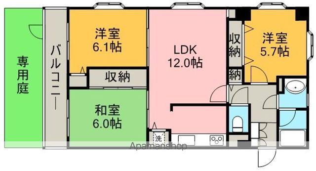 アメニティ川越岸町Ⅴ(3LDK/1階)の間取り写真