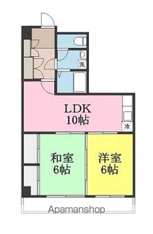 西沢ビル(2LDK/1階)の間取り写真