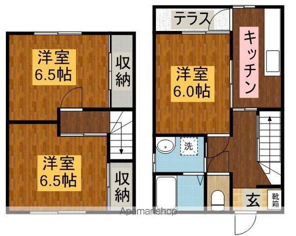 二木借家A棟(3K)の間取り写真