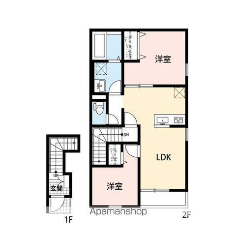 GRAND REVE(2LDK/2階)の間取り写真