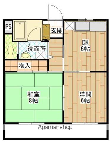 マンションみずほIII(2DK/3階)の間取り写真