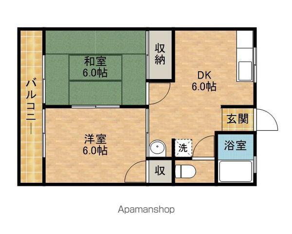 コーポ広小路(2DK/2階)の間取り写真