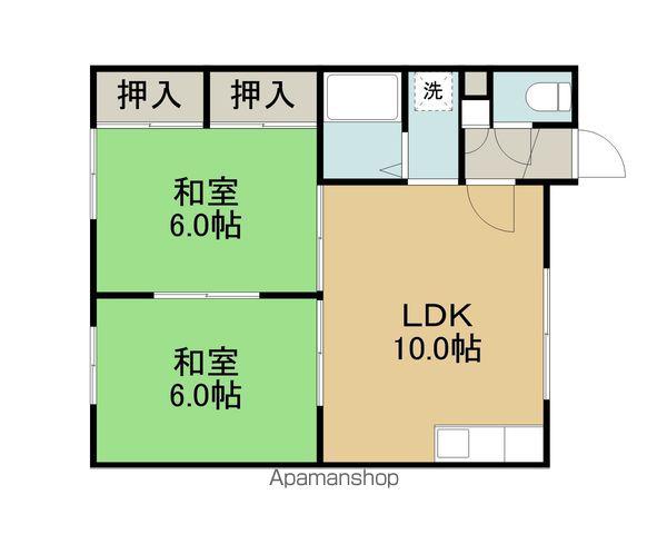 ロイヤルハイム豊川A(2DK/2階)の間取り写真