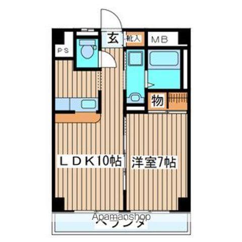 ラ・シャテロ(1LDK/6階)の間取り写真