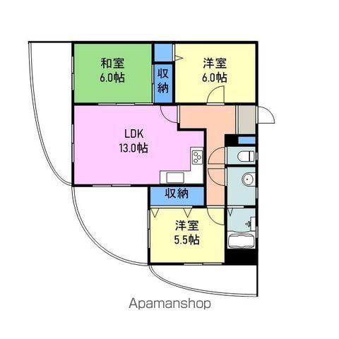 ジャクソンタワー(3LDK/4階)の間取り写真
