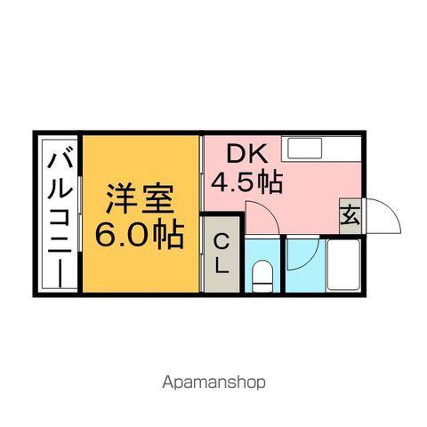 芝原ハイツレモン(1DK/1階)の間取り写真