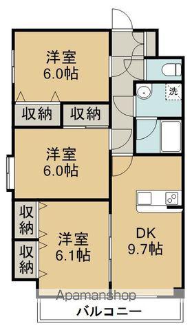 プリエ白鳥(3DK/1階)の間取り写真