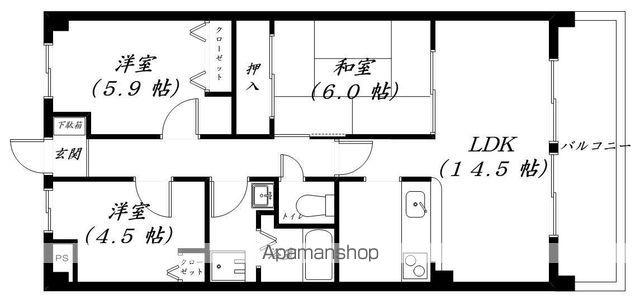 ユーフォリア(3LDK/4階)の間取り写真