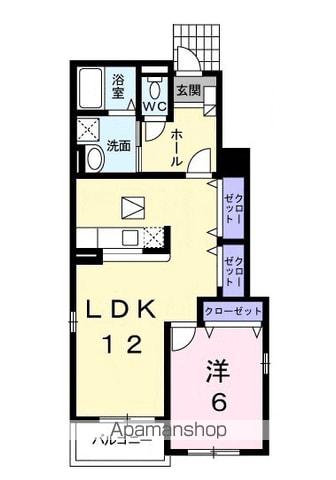ヴィラサンタフェB(1LDK/1階)の間取り写真