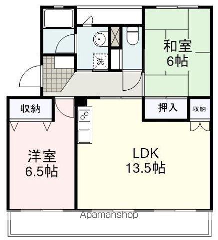 グラースH・Y(2LDK/4階)の間取り写真