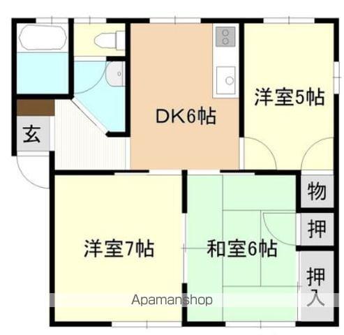 オーロラヒル(3DK/2階)の間取り写真