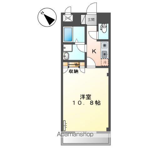 ソレアード(1K/1階)の間取り写真