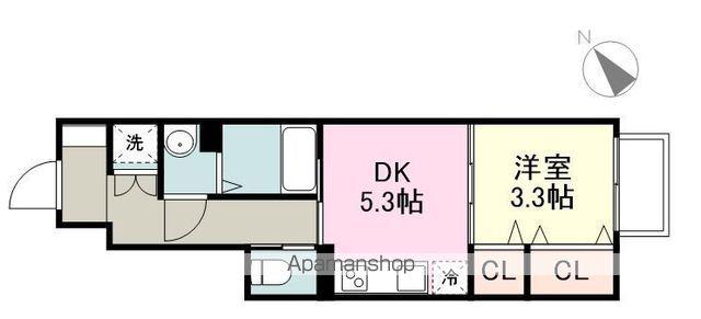 CASA LUCEⅠ(1DK/1階)の間取り写真