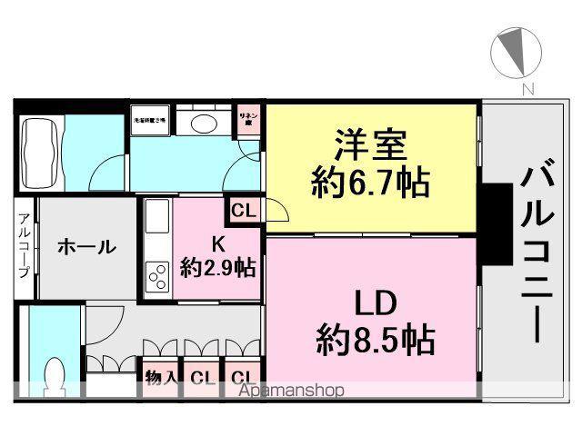 グラングリーン大阪 THE ノース RESIDENCE(1LDK/15階)の間取り写真