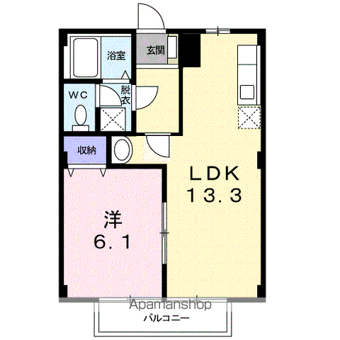 メゾン須賀Ⅰ(1LDK/1階)の間取り写真