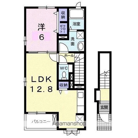 ワイズKM Ⅱ(1LDK/2階)の間取り写真