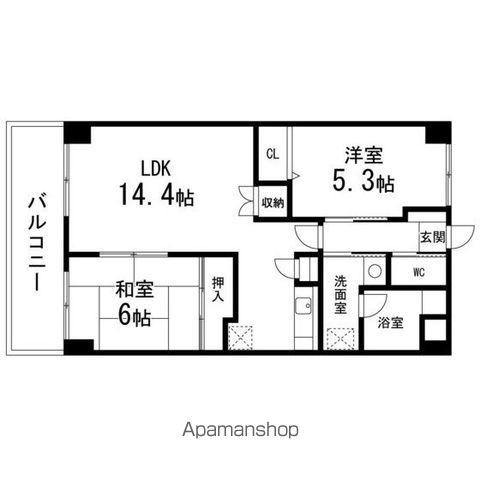 ノースビルディング(2LDK/4階)の間取り写真