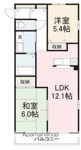 フォブールKMT(2LDK/2階)の間取り写真