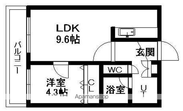 フロムコート(1LDK/4階)の間取り写真