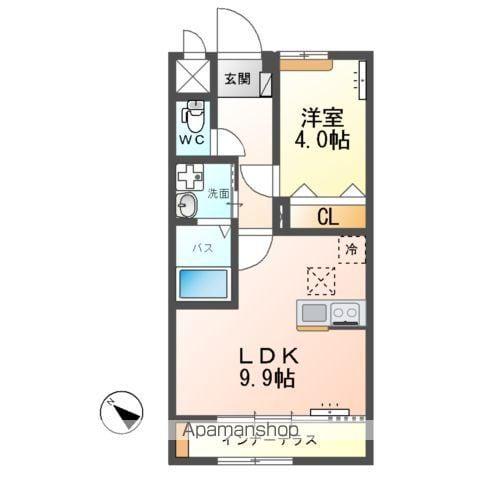 グラティテュード・K(1LDK/1階)の間取り写真