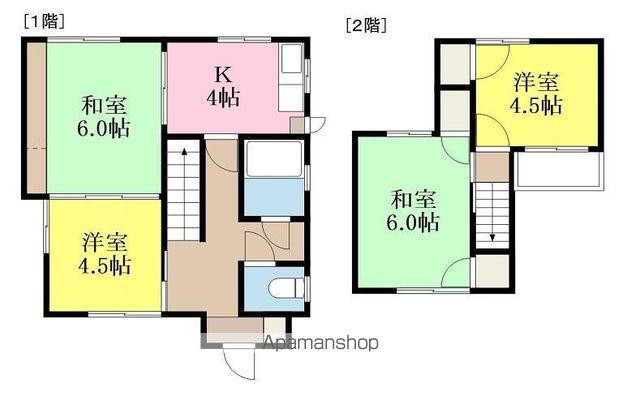 伊予鉄道横河原線 いよ立花駅 徒歩10分 2階建 築57年(4K)の間取り写真