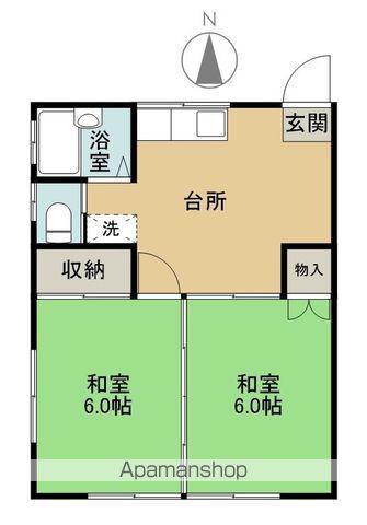 第3双藤コーポ A棟(2DK/1階)の間取り写真