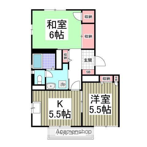 エスプワール(2K/2階)の間取り写真