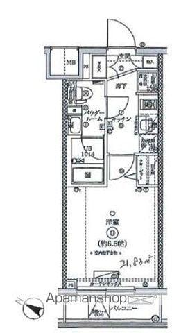 スクエアシティ横浜鶴見(1K/3階)の間取り写真