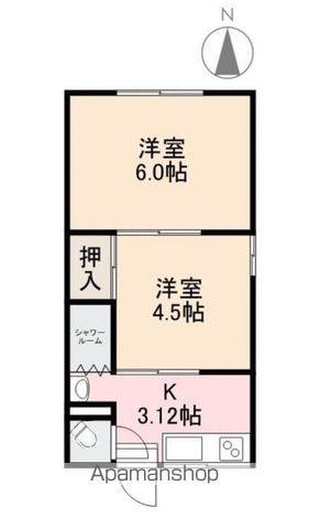 笠井荘(2K/1階)の間取り写真