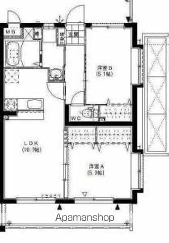 コンフォート テラス(2LDK/1階)の間取り写真