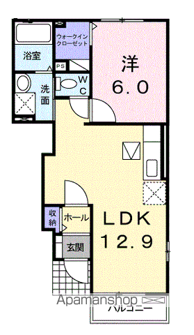 勇駿1番館(1LDK/1階)の間取り写真