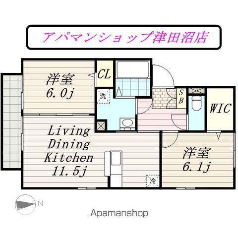 ブランシュ(2LDK/1階)の間取り写真