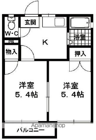 メゾンアールⅠ(2K/2階)の間取り写真