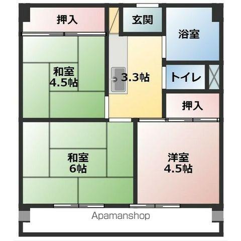 内山ビル(2DK/2階)の間取り写真