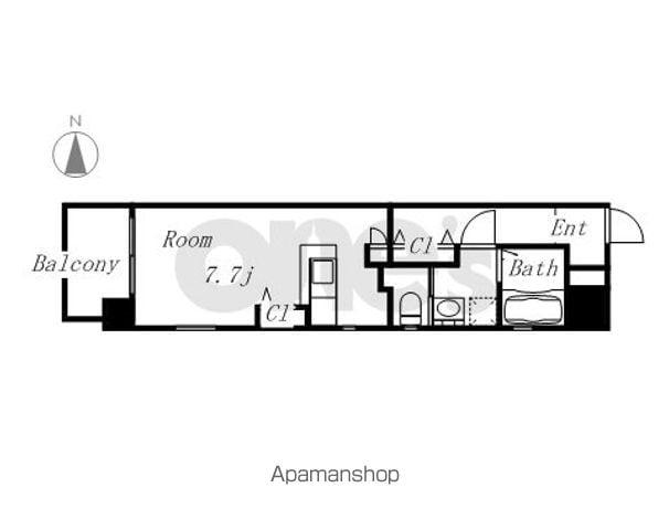 RIVO浅間町(ワンルーム/8階)の間取り写真