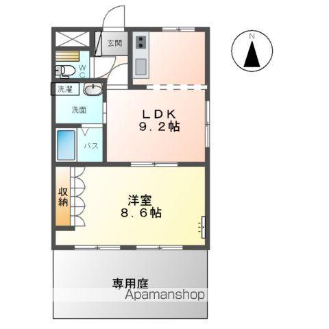アップルコート(1LDK/1階)の間取り写真