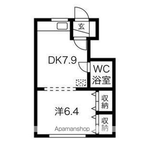 マンション常盤(1DK/4階)の間取り写真