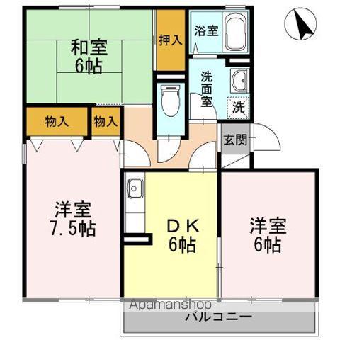 レ・ファミール・ド・ジョイ60A棟(3DK/3階)の間取り写真