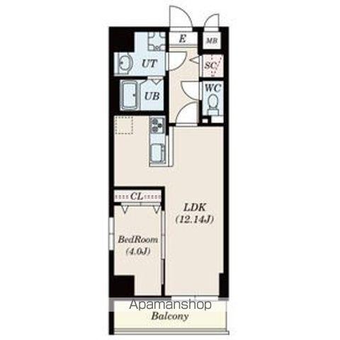 S-FORT古出来FIORE(1LDK/14階)の間取り写真